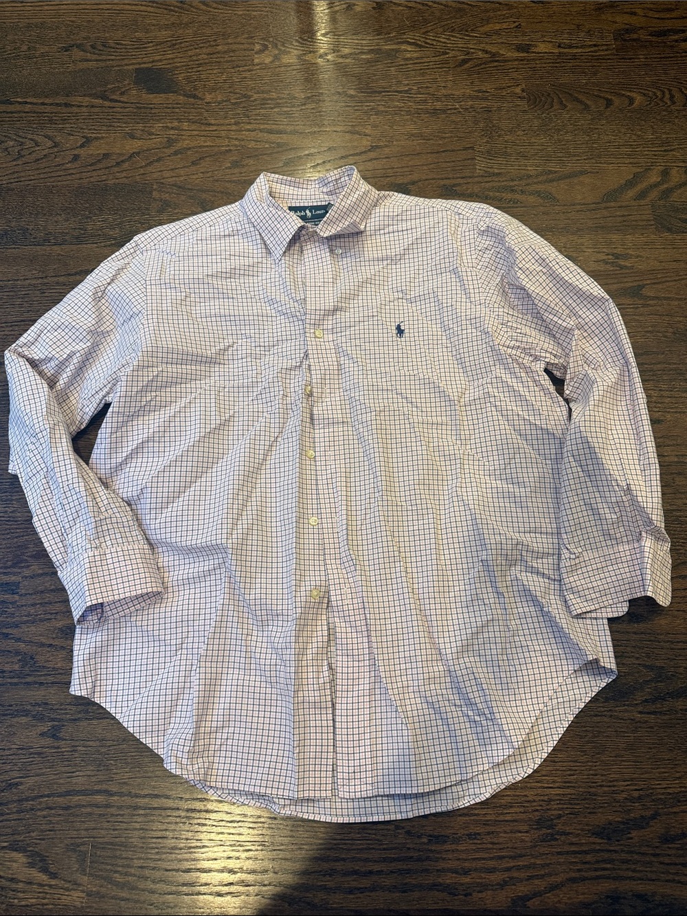 Polo by Ralph Lauren Pink & Blue Check Button-Down Shirt Mens 16 1/2 32/33